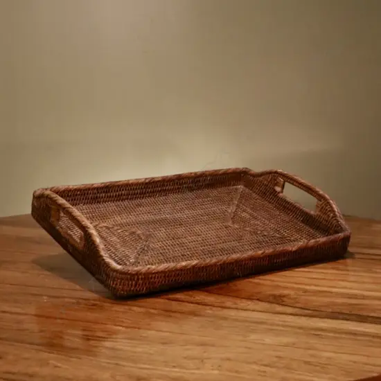 A cane tea tray