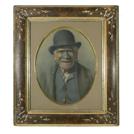 A chromolithographic print of C.F. Goldie 'All 'e Same t'e Pakeha' or A Good Joke