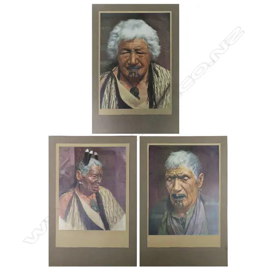 Three chromolithograph prints of C.F.Goldie portraits of Māori portraits,
