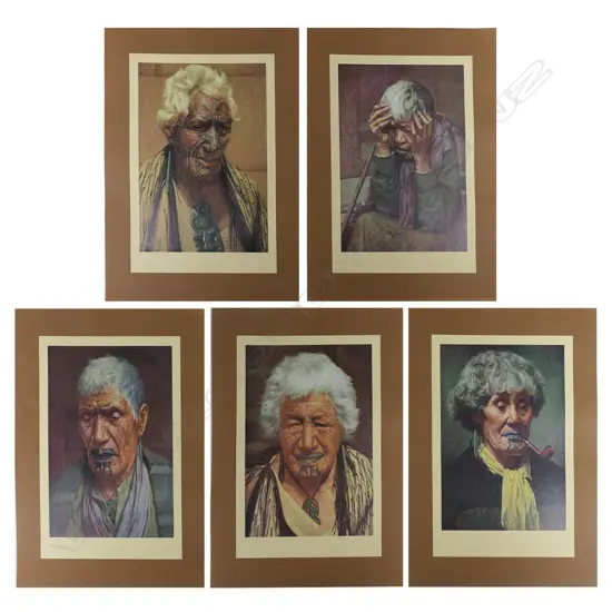 Five chromolithograph prints of C.F.Goldie portraits of Māori portraits,
