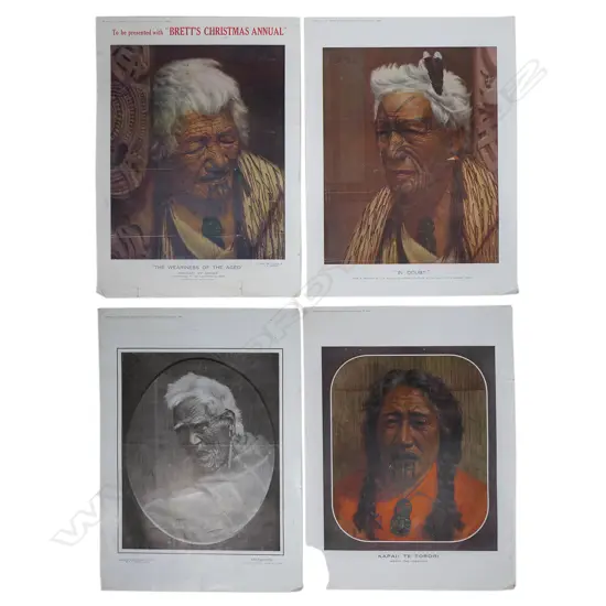 Four prints of C.F. Goldie Māori portraits,