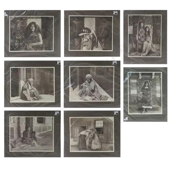 Eight 'Māori Studies' from the publication 'Permanent Carbonette Photos' by Thomas Pringle.