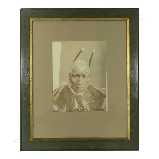 'Te Retimana Te Rurapoutu' (Rangitāne, Ngāti Kahungunu), Pulman Studios (Elizabeth Pulman) large vintage albumen photograph, c.1880s,