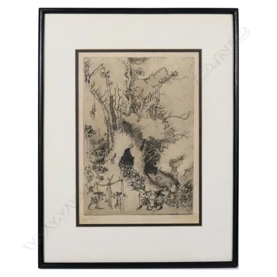 Trevor Lloyd (1863-1911) etching 'Little People of the Mist',