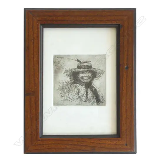 Trevor Lloyd (1863-1911) etching untitled portrait of a Māori woman