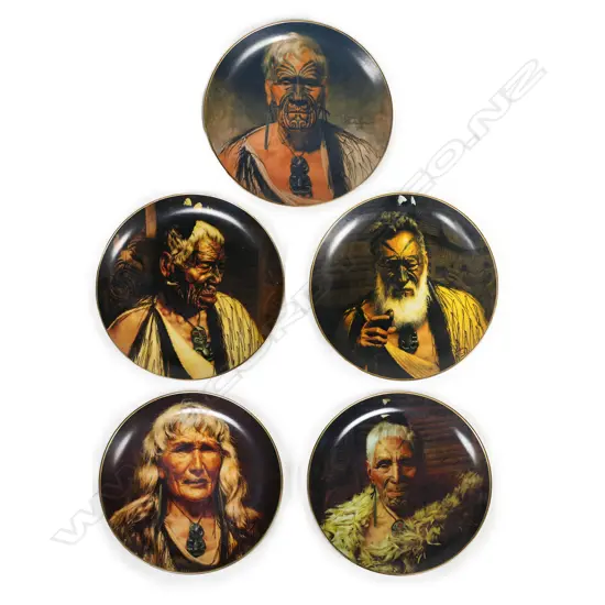 Five Temuka Canterbury Studios Charles Goldie limited edition plates,