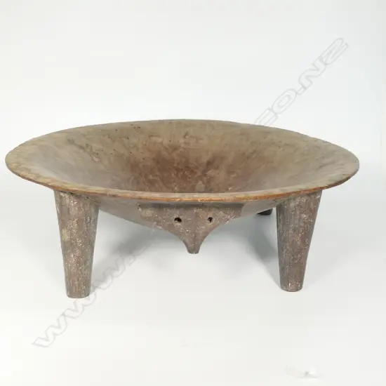 An exceptionally large Fijian carved wooden Kava Bowl,