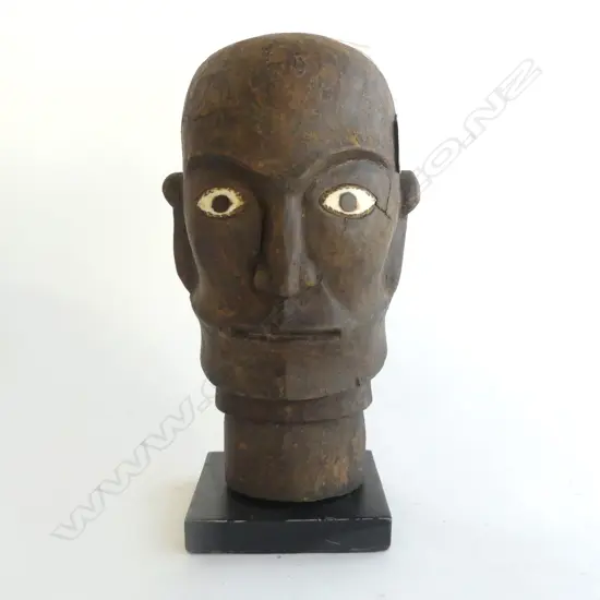 A mounted Sumatran 'Tau Tau' Head Carving ,