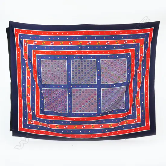 A traditional Hmong textile art bedcover,