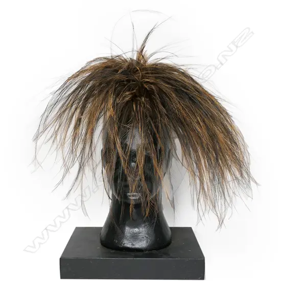 A Cassowary feather headdress,
