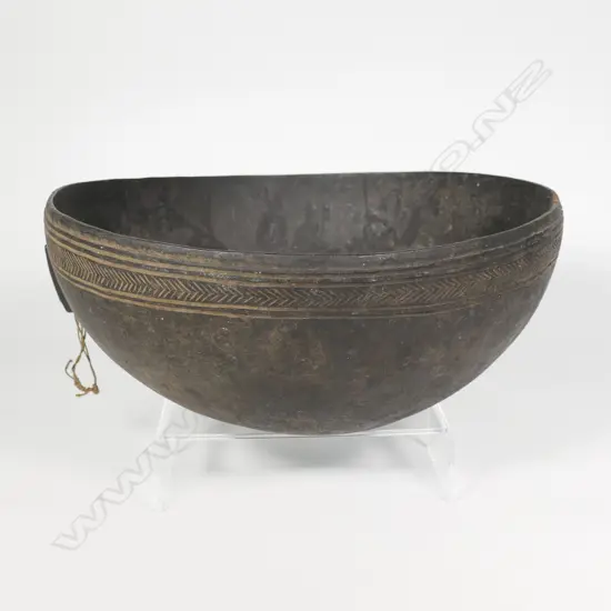 Large primitive wooden food bowl,