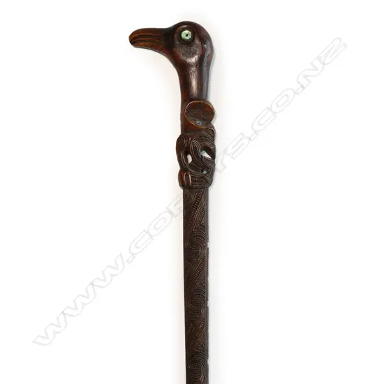A 19thC Māori carved tokotoko (walking stick)