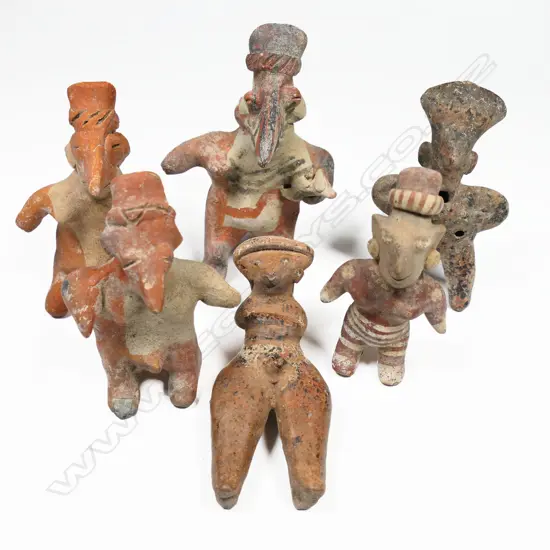 A Group of Six Pre-Columbian Figures,