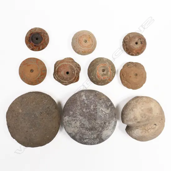 A Collection of Seven Pre-Columbian Stone Beads,