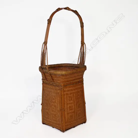 Japanese Woven Cane Ikebana Basket,