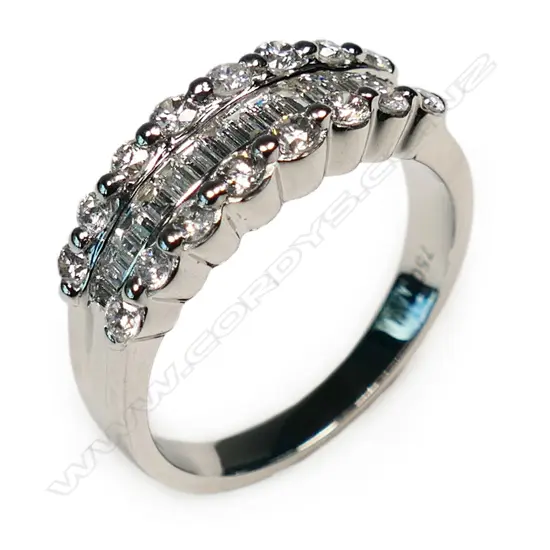 An 18ct white and yellow gold multi diamond ring,