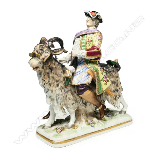 An early Frankenthal porcelain figure group after a 1730s design by J.J. Kändler of Count Bruhl's Tailor,