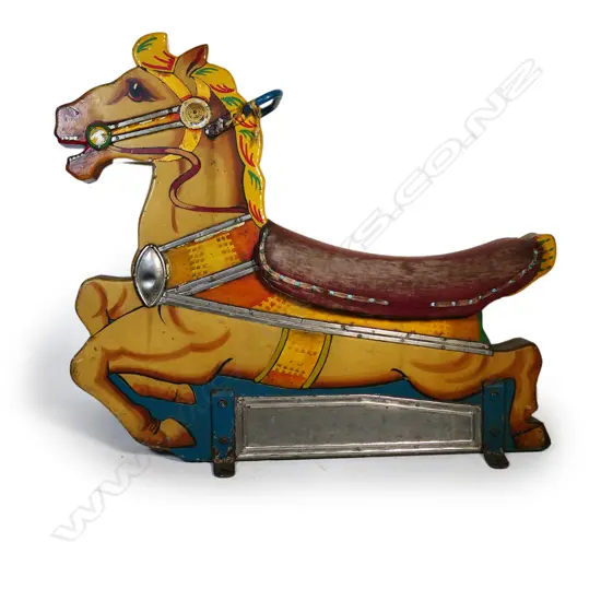 A vintage fairground carousel horse,