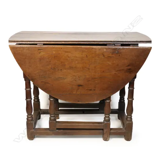 A small George II oak gateleg table,