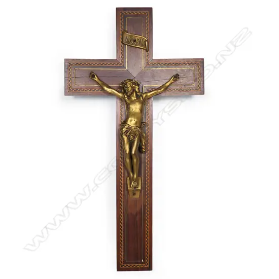 Wooden crucifix with gilded figure of Jesus,