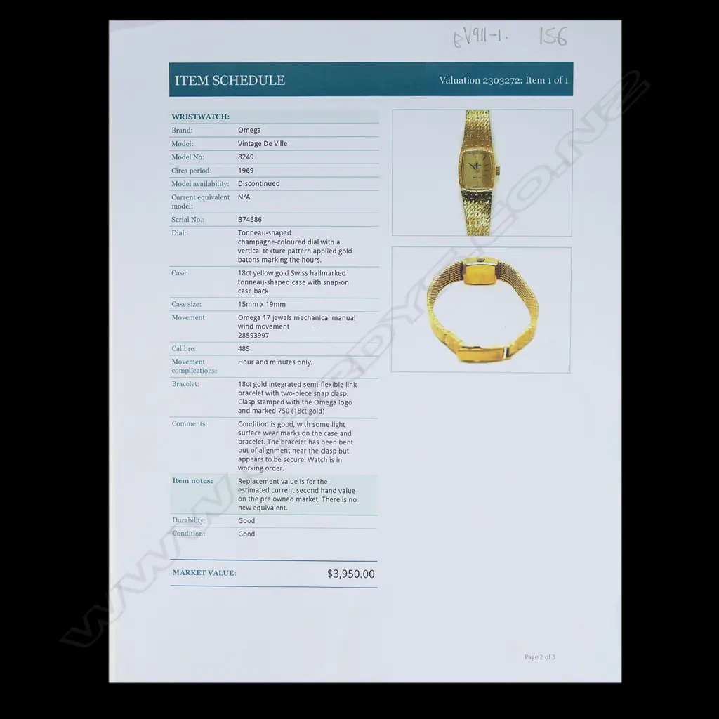 A vintage 18ct gold Omega De Ville ladies wristwatch, Image 1++