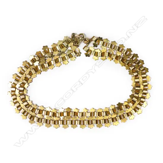 A Victorian 15ct yellow gold fancy bracelet,
