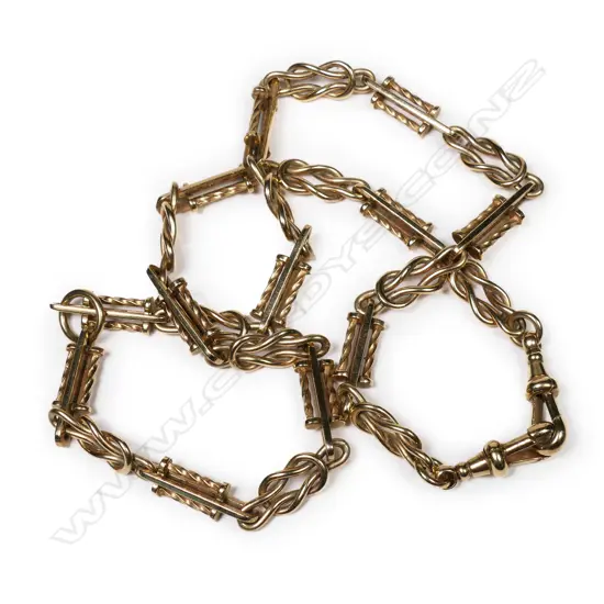 A c1900 9ct yellow gold fancy fob chain,