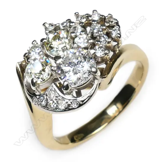 An 18ct gold and diamond cocktail ring,