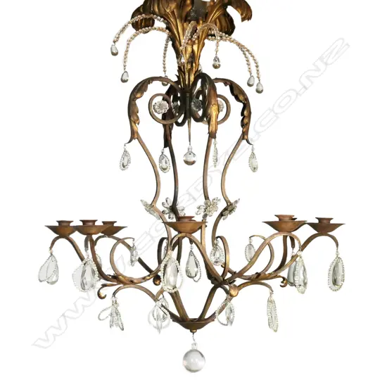 An early 1900s wrought iron candelabra,