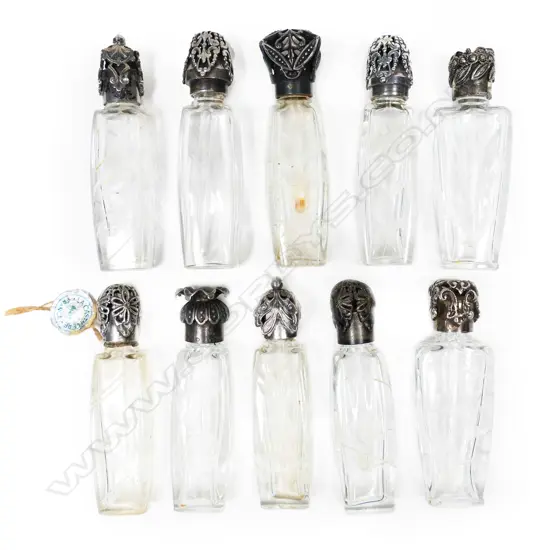 Ten vintage French perfume bottles,