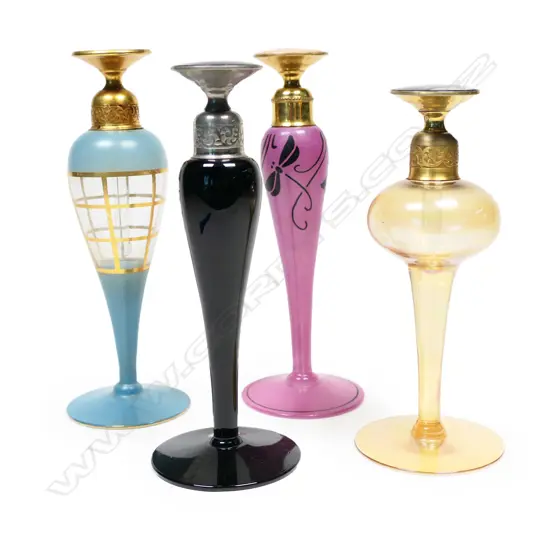 Four Art Deco perfume bottles,