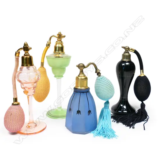 Four Art Deco perfume bottles,