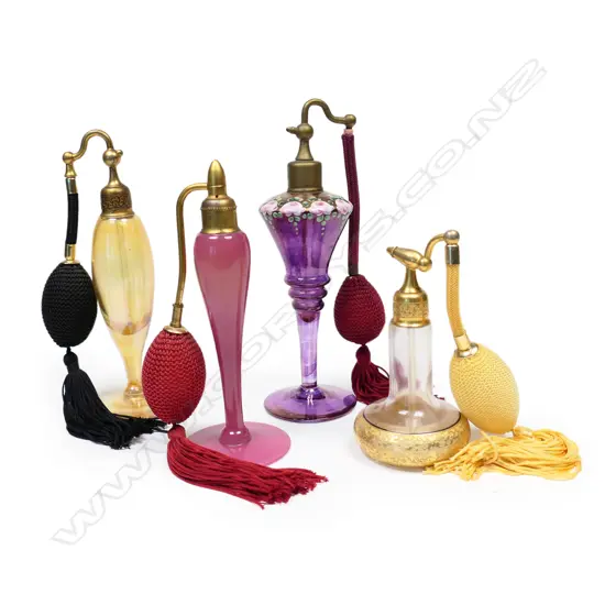 Four Art Deco perfume bottles,