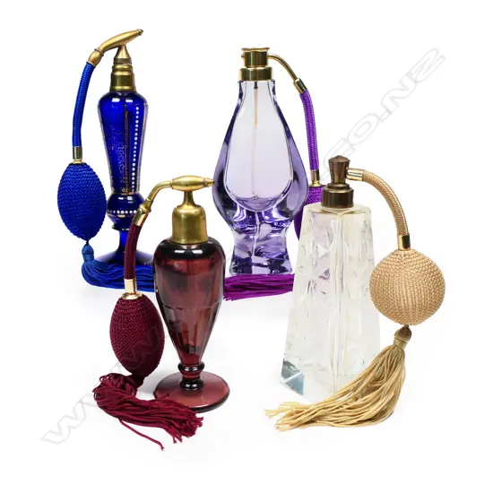 Three Art Deco perfume bottles,