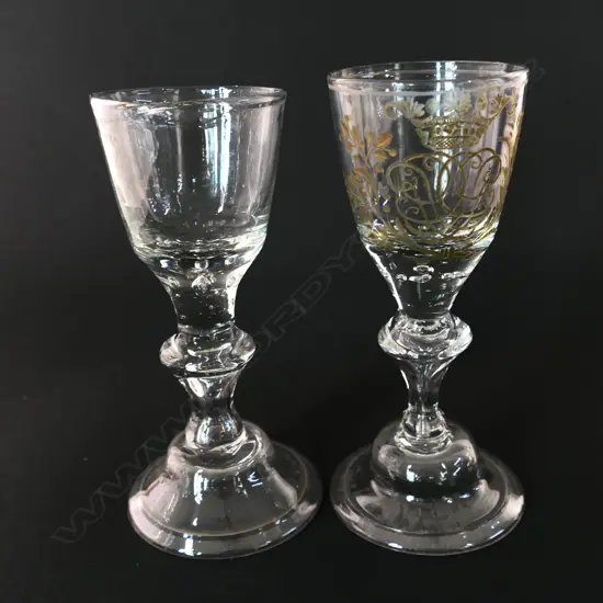 Two Georgian cordial glasses,