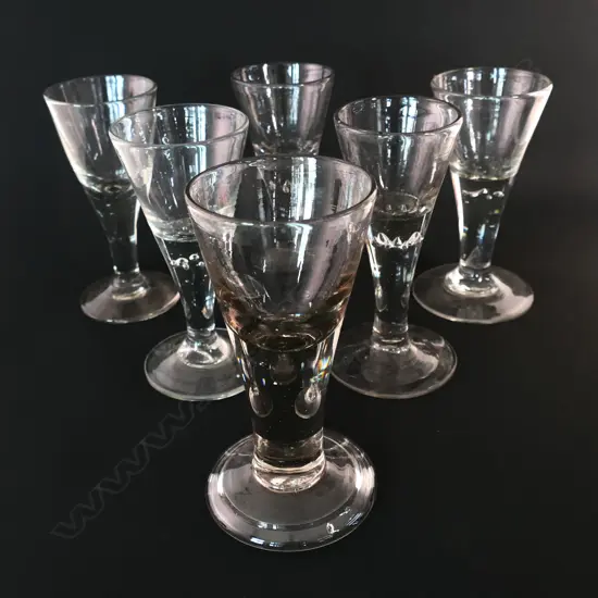 Six Georgian cordial glasses,