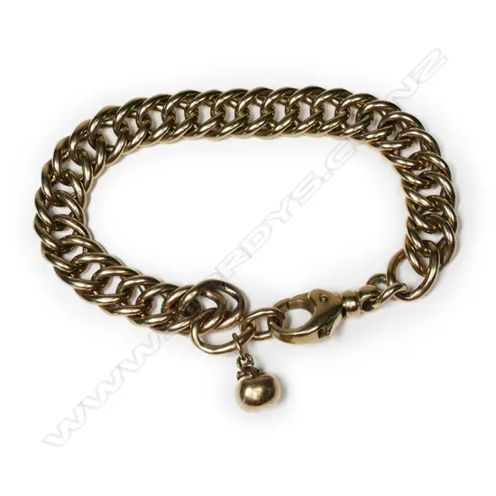 A heavy 9ct yellow gold solid curb link bracelet,