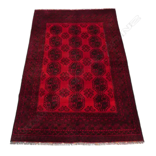 A hand knotted Turkman 'elephant's foot' carpet,