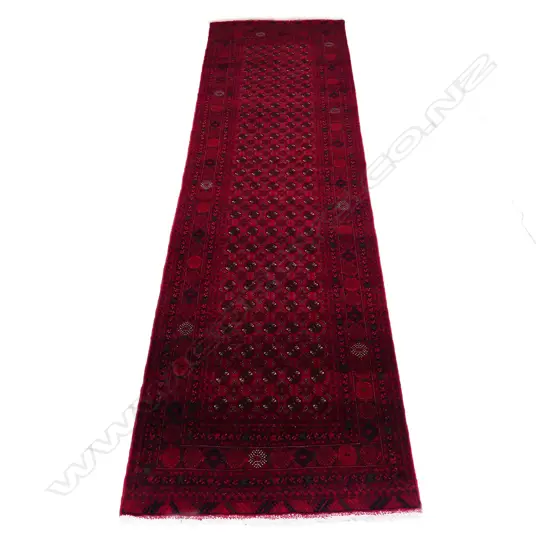 An Afghan Turkman hand-knotted runner,