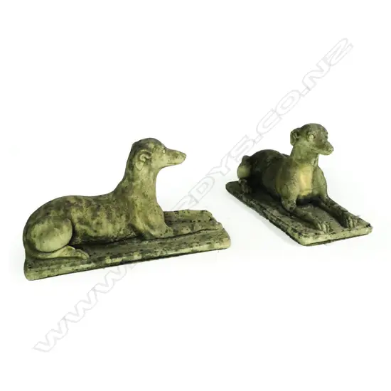 A pair of Church Stone greyhounds,