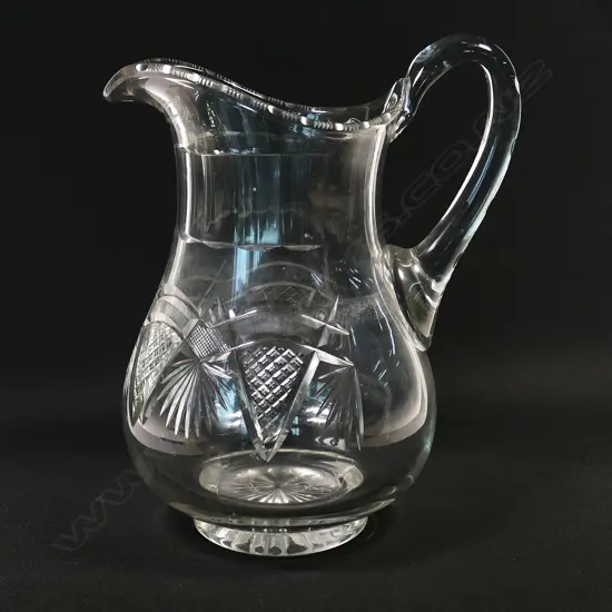 A c.1 900 large and impressive cut crystal jug,