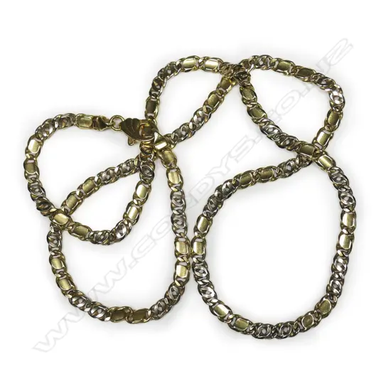 A modern 18ct yellow gold designer link necklace,