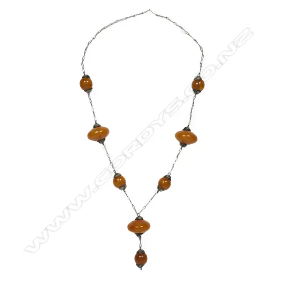 A tribal style bakelite necklace,