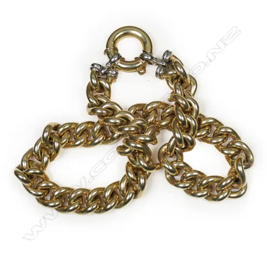 A 14ct yellow gold large curb link neck chain,