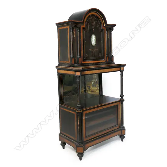 A 19thC ebonised cabinet,