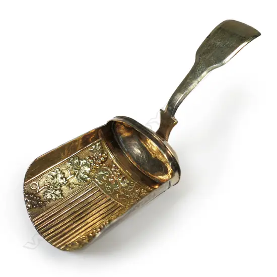 George III silver shovel caddy spoon,