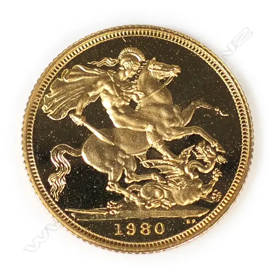 An Elizabeth II 1980 gold sovereign,