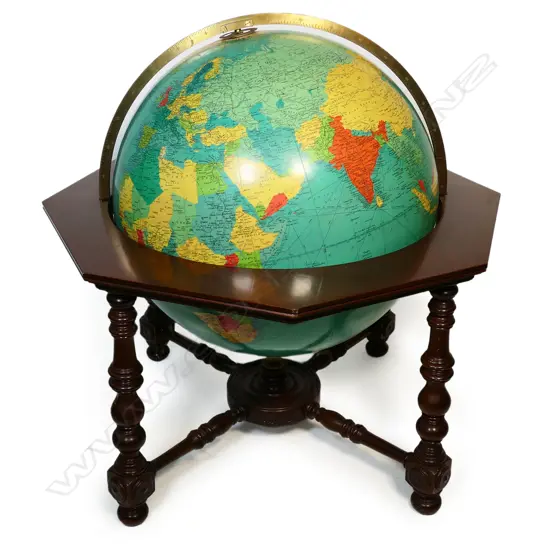 An impressive George Philip & Son Ltd with Georama Ltd large 30" terrestrial library globe,
