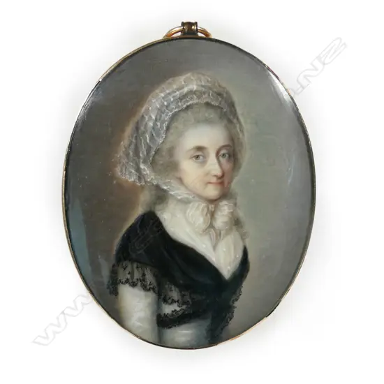 A George III gold framed portrait miniature of a woman,