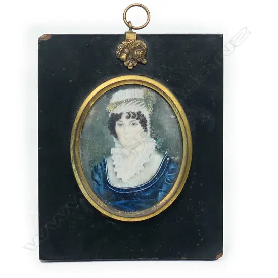 A 19thC portrait miniature on ivory,